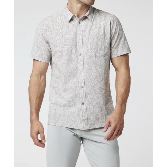 Vuori Other - Vuori Men's Short Sleeve Bridge Button Down Shirt, Umber Sago, Size Large NWT